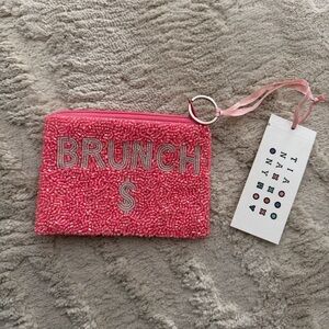 Pink Beaded 'Brunch' Pouch